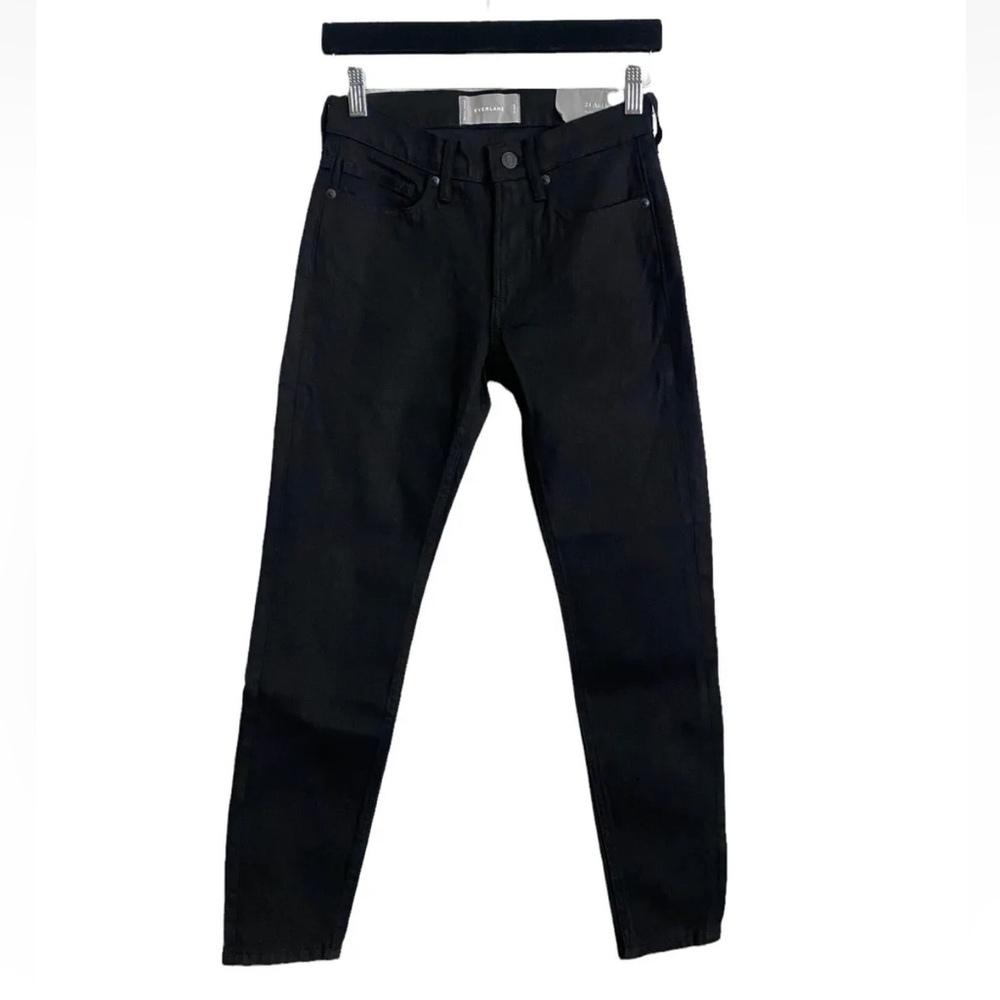 Everlane Solid Black Mid Rise Skinny Stretch Ankle Jeans